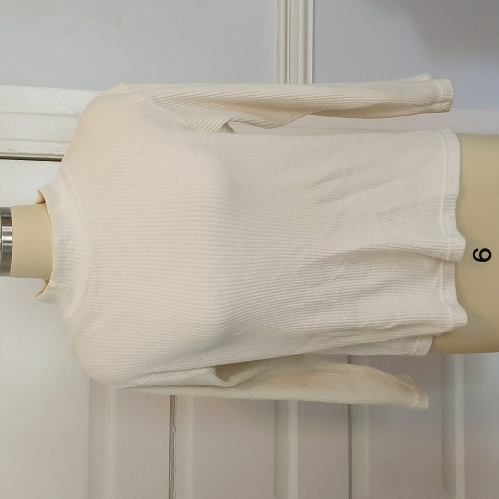 Vintage Cream rib knit turtleneck top